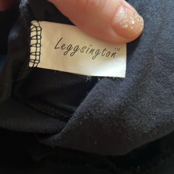 Half mesh black cotton high rise leggings Sz medium/large - Picture 7 of 8